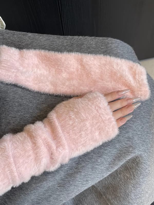 Armvarmere til Kvinder Vinter Søde Fingerløse Handsker pink