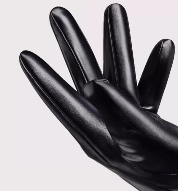 1 Par Fuld Finger Sorte Ridehandsker Mænd PU Læder Handske style2