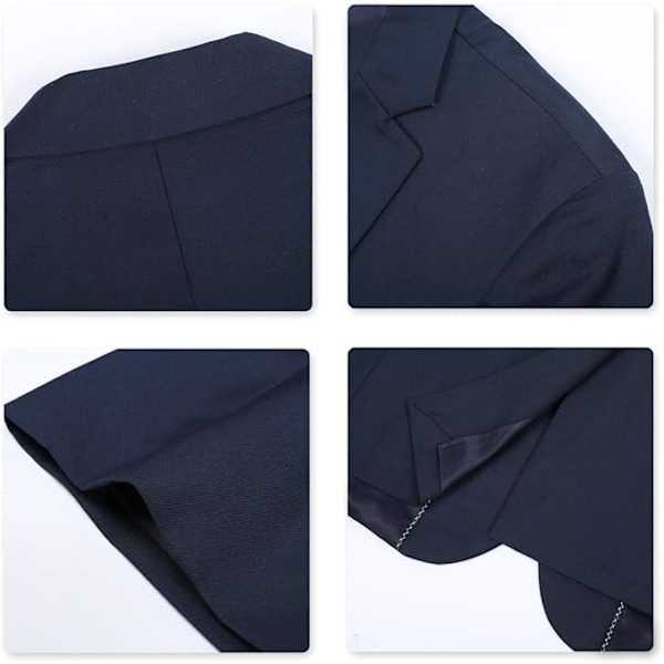 Herrar Slim Fit 2-delad Kostym, Kavaj, Byxor navy blue L