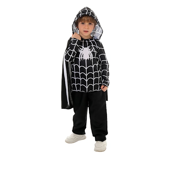 Tyttöjen ja poikien Halloween-haalarimekko hämähäkinseitillä, pitkähihainen boy M