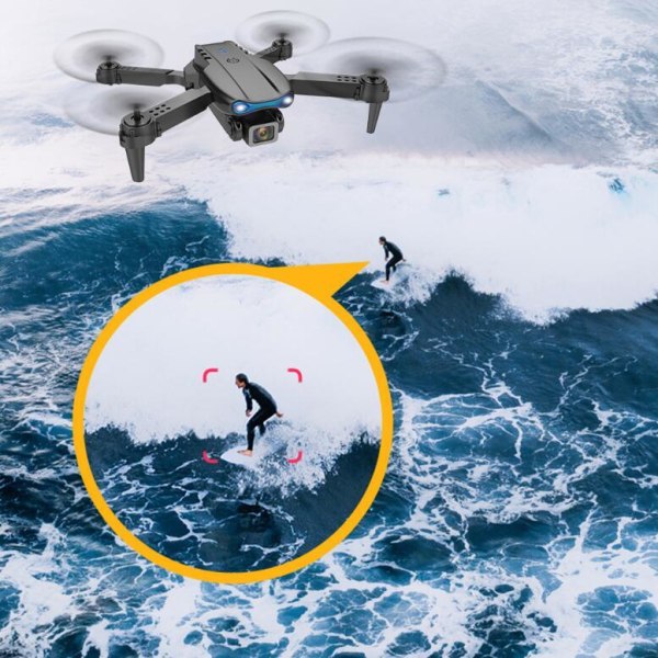 Drone med kamera 4K HD, RC Quadcopter Helikopter för barn och vuxna Black 2 Batteries