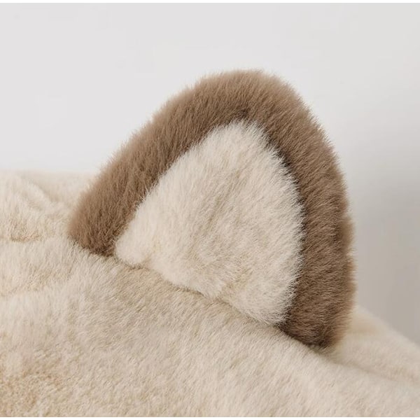 Plush Hettegenser-Hatt Kostymehatter, Dyr Hatt Vinterhatt Halsduksett beige