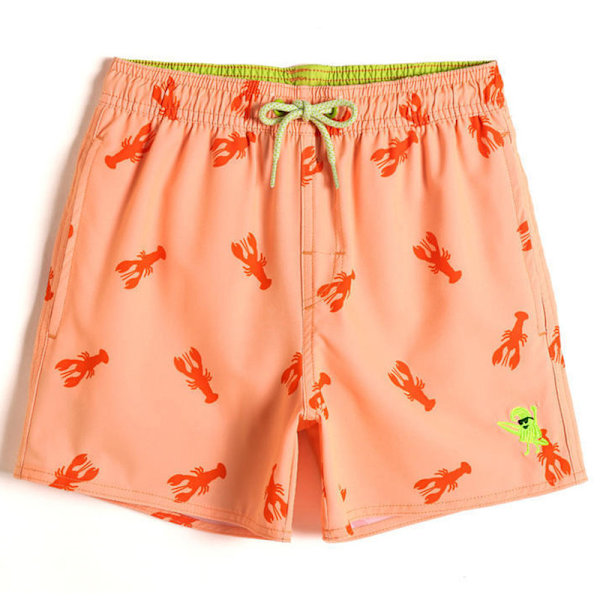 Pojk Hawaii Badbyxor Pojkar Baddräkt Baddräkt Pojkar Badshorts Badkläder Orange 2 XL