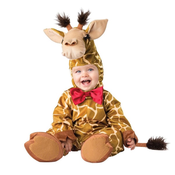Unisex-babydjur Onesie-dräkt Tecknad djuroutfit Hemdräkt för barn Dark Khaki 100cm