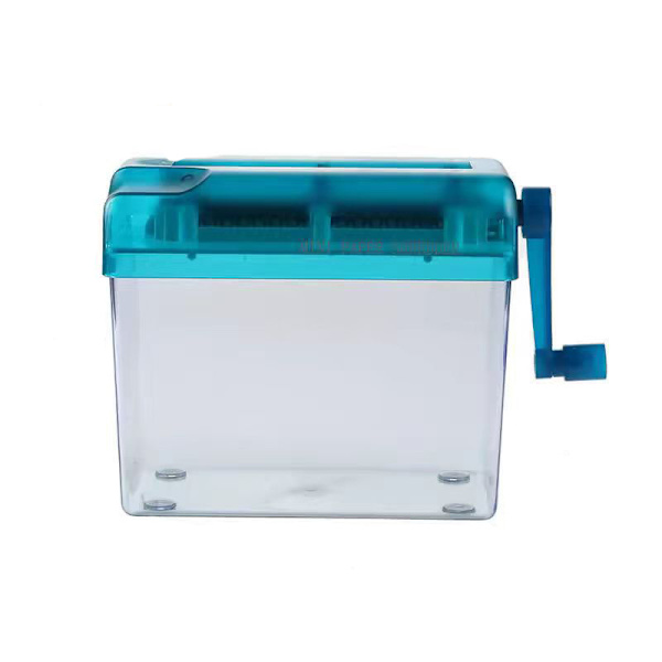 Bærbar Mini Shredder Manuell Papir Shredder Papirkutter For Kontor Skole Hjem Blue