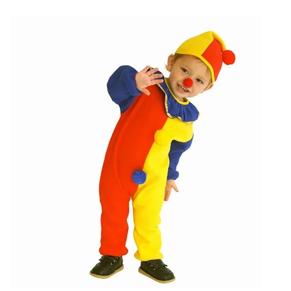 Lasten Karnevaali-Klovni Sirkus Cosplay-Puku Lapsille Hyppyasu Hatulla M