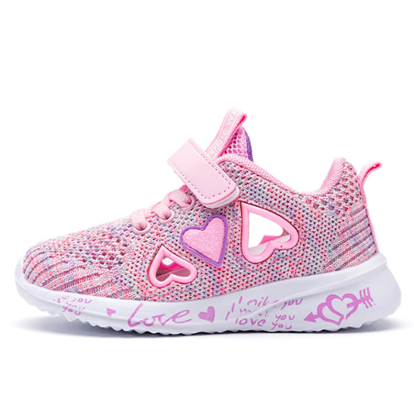 Flickor Casual Skor Lätta Mesh Sneakers Barn Sommar Sportskor pink 34