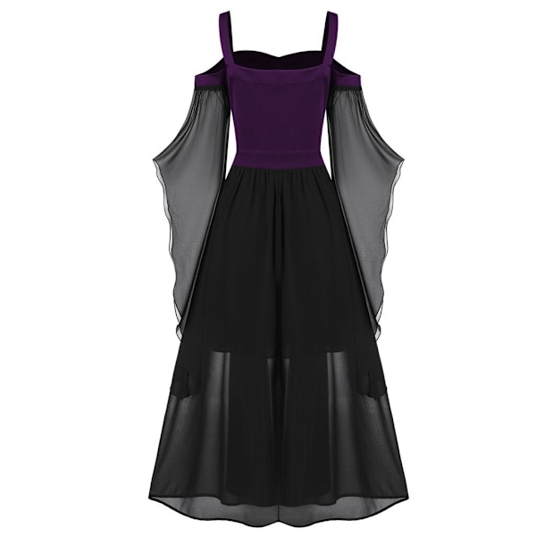 Halloween-kostym för kvinnor, gotisk klänning, vuxen vampyrklänning purple 4XL
