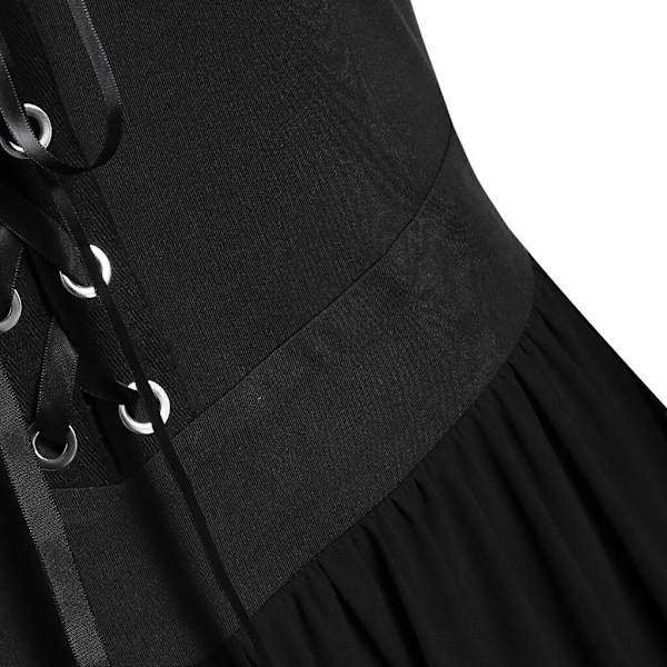 Halloween-kostym för kvinnor, gotisk klänning, vuxen vampyrklänning black 4XL