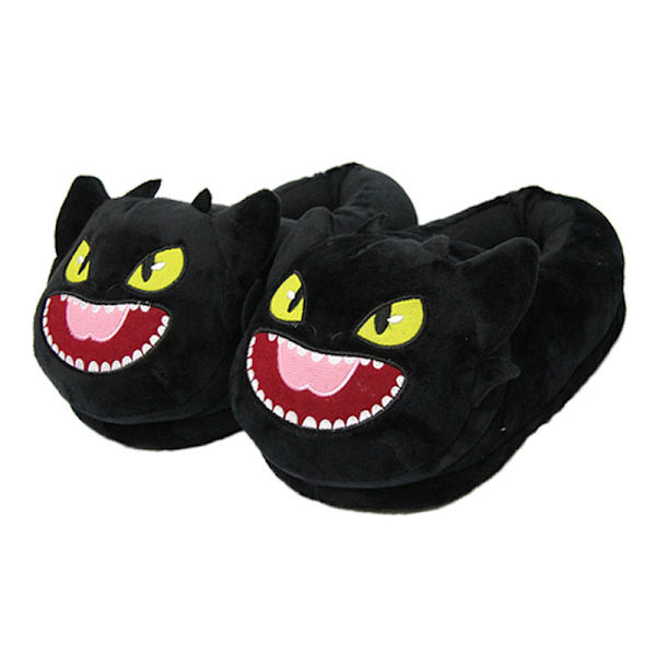 Myke Katt-Topplapper for Kvinner, Plysj Varme Slip-on Topplapper Red Mouth