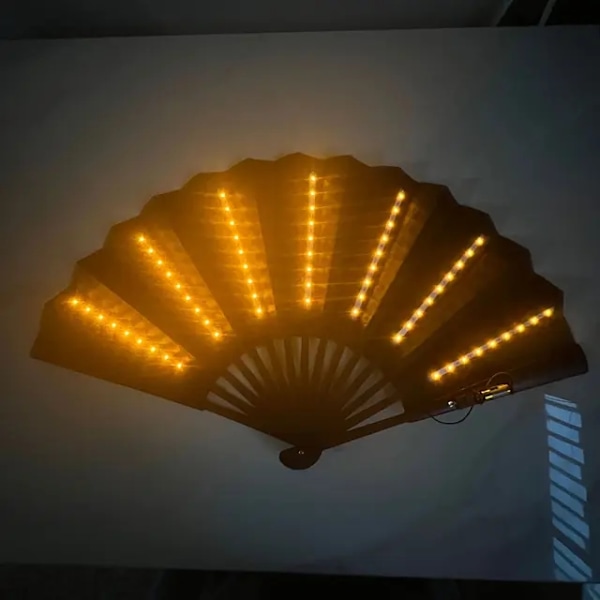 Glow Folding Led Fan Dansende Lysvifte Natt Show Glødende I Mørket Festartikler Yellow