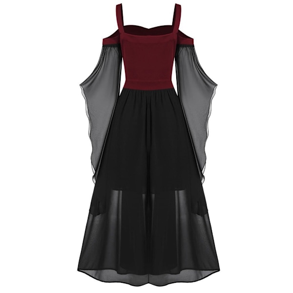 Halloween-kostym för kvinnor, gotisk klänning, vuxen vampyrklänning red 4XL