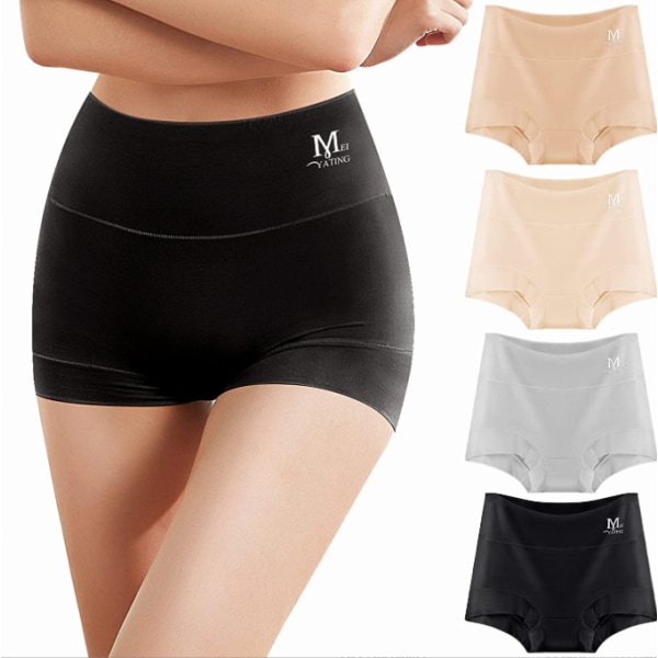 Shorts Underkläder för kvinnor Stretchbyxor i bomull med hög midja Black L