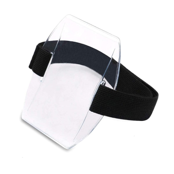 4 stycken PVC ID-märkeshållare High Visibility Liftkortshållare Armband ID-korthållare Black