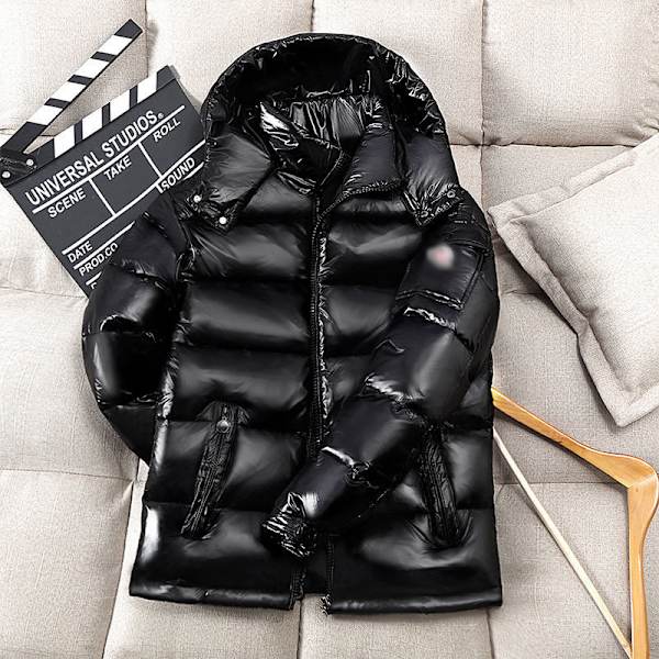 Herrar Blank Downjacka Vinter Tjock Värmejacka black XL