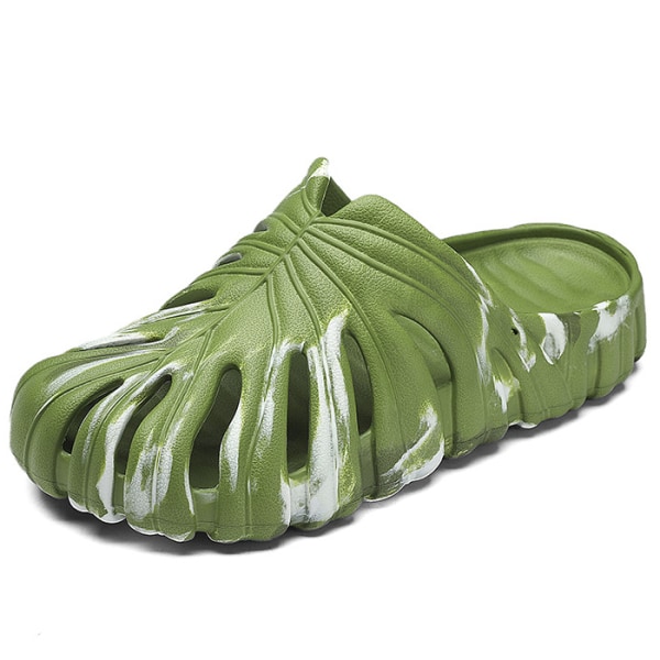 Unisex vuxen bladformad träsko, strandtofflor Monstera Deliciosa träskor för kvinnor män Green 42-43