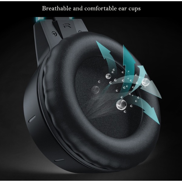 RGB Cat Ear-hörlurar, uppgraderat trådlöst och trådbundet spelheadset med anslutbar HD-mikrofon Black
