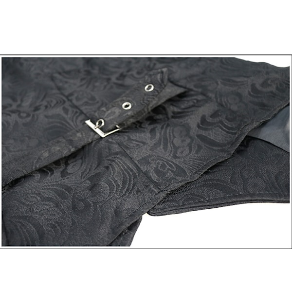 Paisleyvästar för män Viktoriansk Steampunk Gotisk Kostymväst black XS