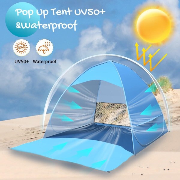 Pop-up-tält för 3-5 personer, solskyddstält för stranden