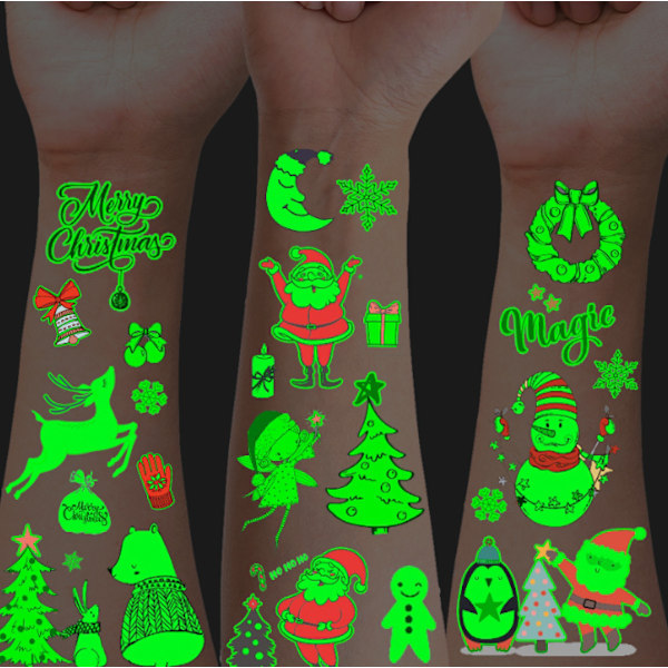 12 st jul-tatueringar för barn, julklappar festtillbehör style2