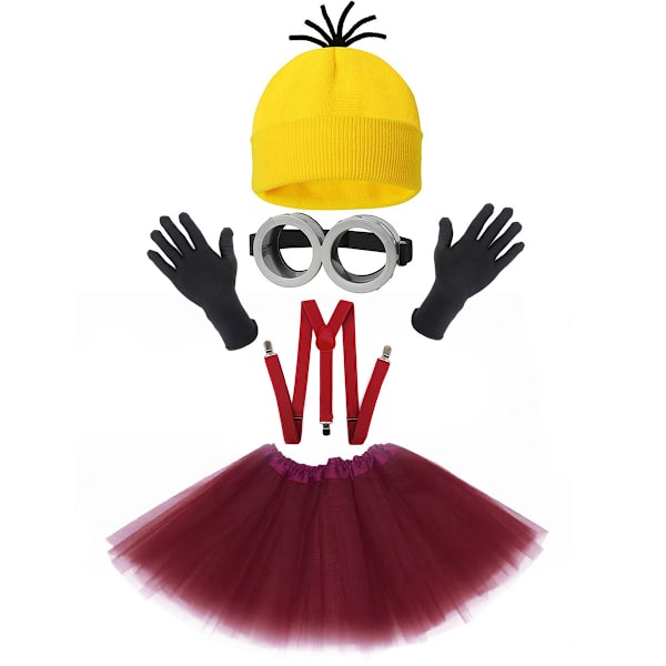 5 stk Halloween-kostyme for jenter wine red