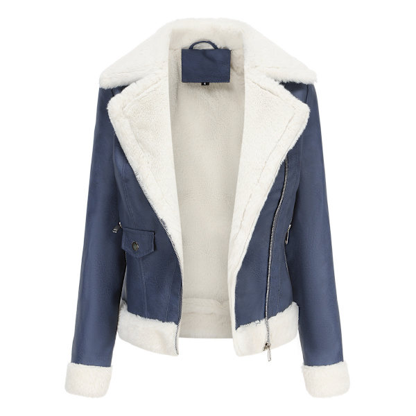 Läder Sherpa Jacka Dam, Lammskinns Pälsjackor blue M