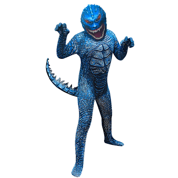 Guttens Godzillae Barn Dinosaur Monster Cosplay Karneval Kostyme blue 160