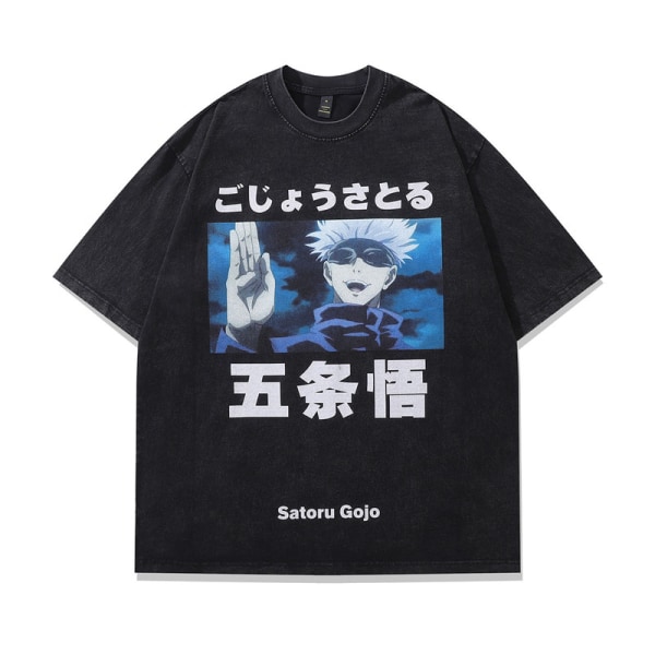 Jujutsu Kaisen Satoru Gojo T-shirt med print Satoru Gojo Anime mönster med kort ärm Color 1 XL