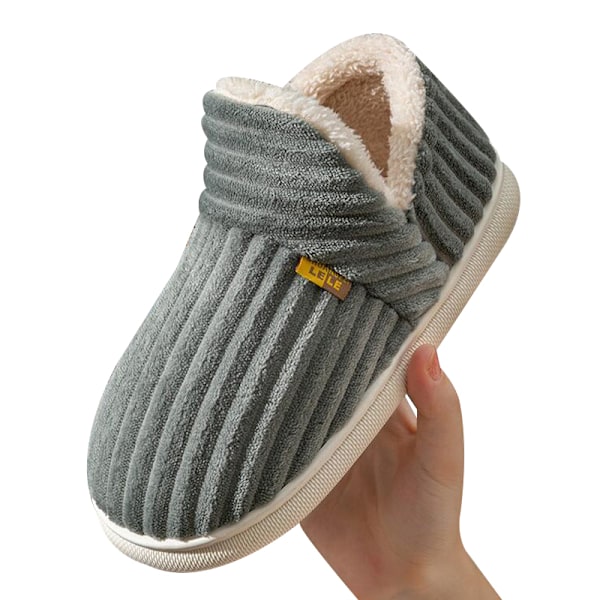 Halkskyddade plyschtofflor för hemmet, unisex molntofflor för kvinnor och män grey 40-41