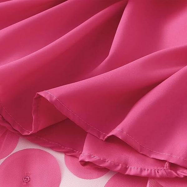Tullkjol Kvinnor 3D Polka Dot Mesh Flytande A-Linje Midi Kjolar rose red