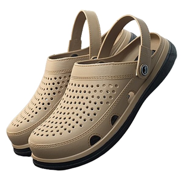 Hageklogger for kvinner og menn - Strandtøfler Unisex Komfortable Slip-on Sandaler khaki 42