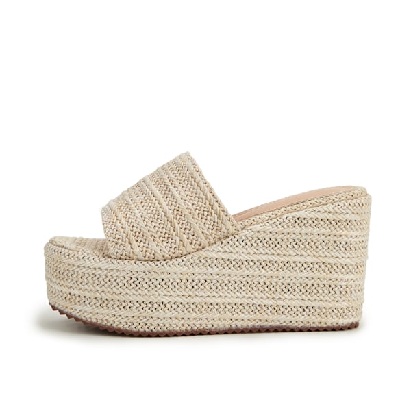 Platform Espadrille Sandaler med Slip-On apricot 39