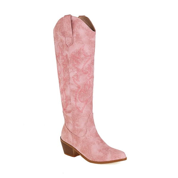 Dame Pink Broderet Western Cowboy Støvler pink 34