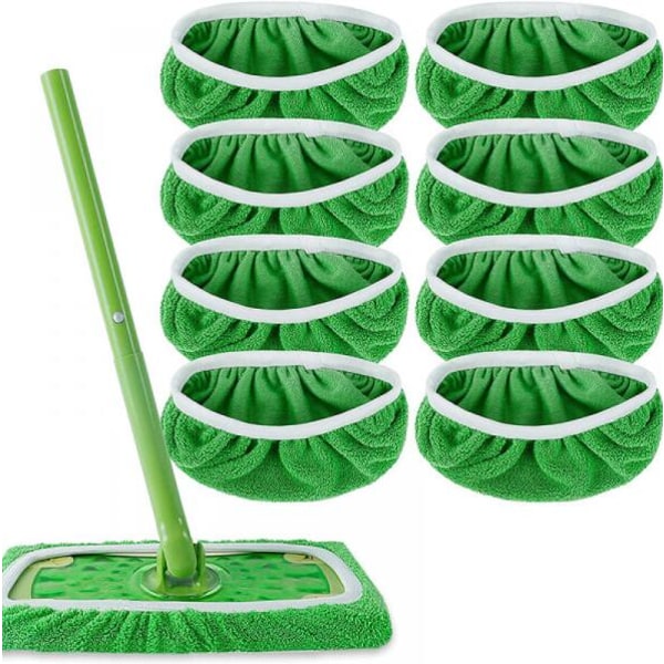 Swiffer Sweeper Mop erstatningskluter, kluter for Swiffer gulvmopp, gjenbrukbar overtrekk 8st