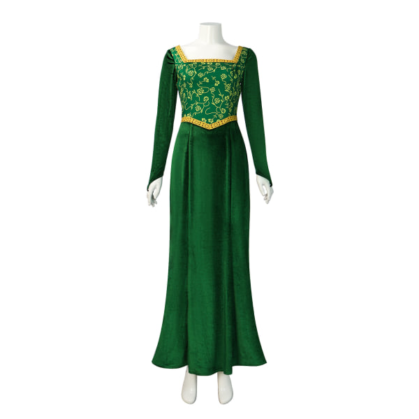 Princess Fiona Dress Halloween Fancy Green Dress,Festdräkt Rollspel för vuxna 3XL