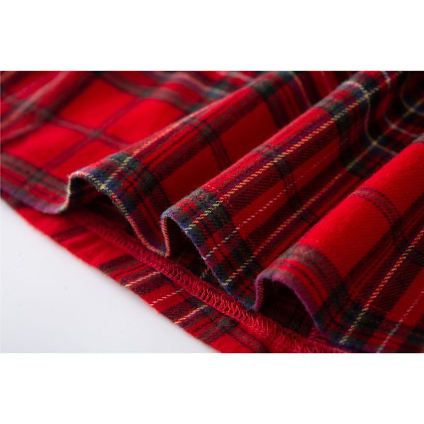 Julpyjamas för Par Matchande Set Familj Pyjamas Jul Knapp Rutig Sovkläder Men XL