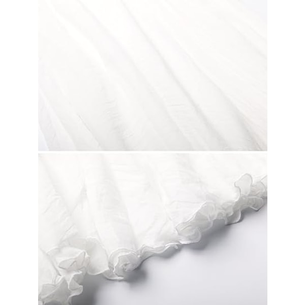 Naisten ja tyttöjen joustava vyötäröllä oleva pitkä ja virtaava boheemi puuvillainen rento maxihame white 85CM