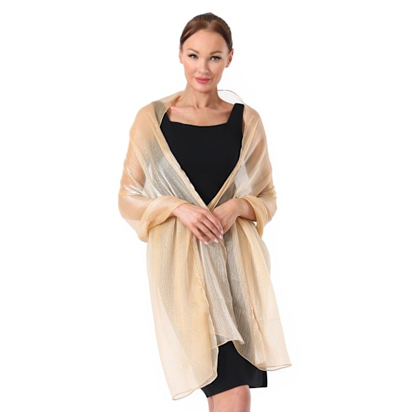 Chiffon Elegant Stole Sjal til Kjole i Forskellige Farver champagne