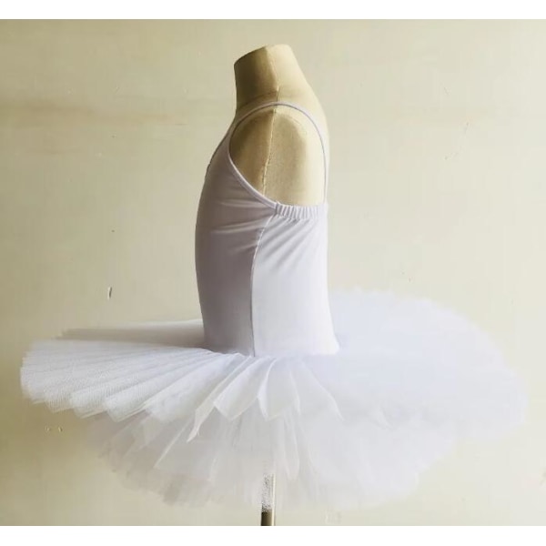 Ballerinadräkt, Barnbalettkostym Kvinnor Balett Danskläder white 100cm