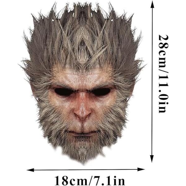 Black Myth: WuKong-naamio, Realistinen WuKong-pelottavaan Cosplay-rekvisiittaan