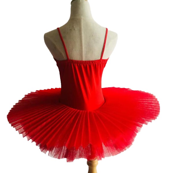 Ballerinadräkt, Barnbalettkostym Kvinnor Balett Danskläder red XL