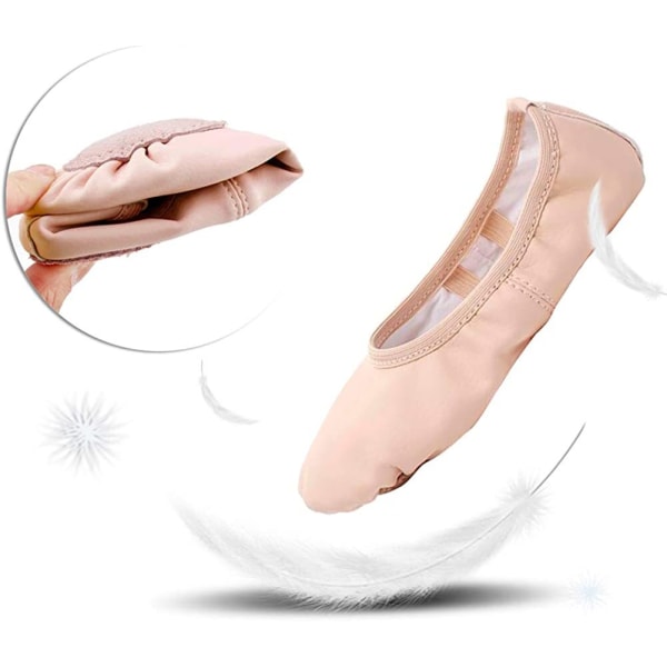 Balettskor för flickor Danssko för pojkar i mjukt läder PINK 26