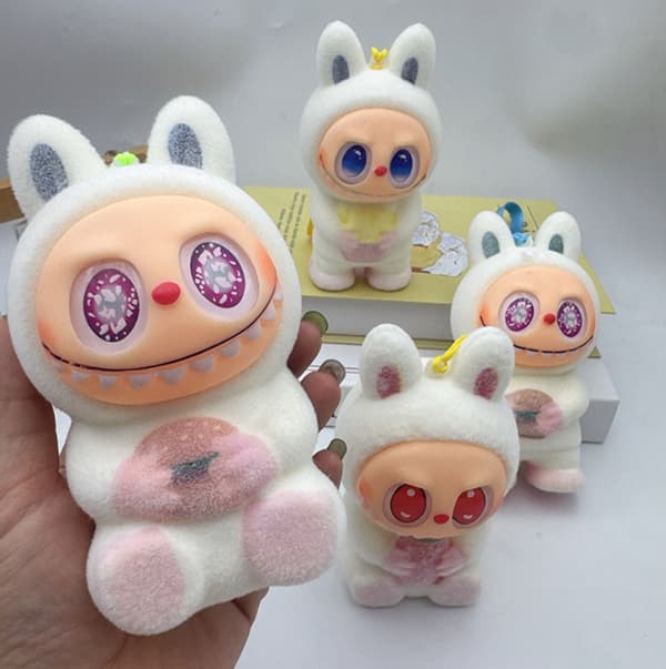 6-pack Vinylfigur Squishy Leksaker Långsamt Stigande Stressleksak White