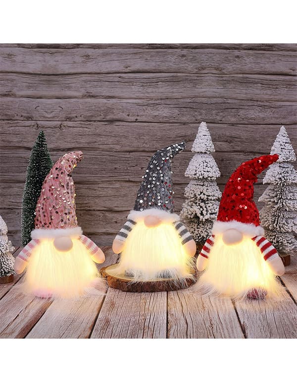 LED Tomte Rudolf Plyschdocka Polyester Juldekoration green