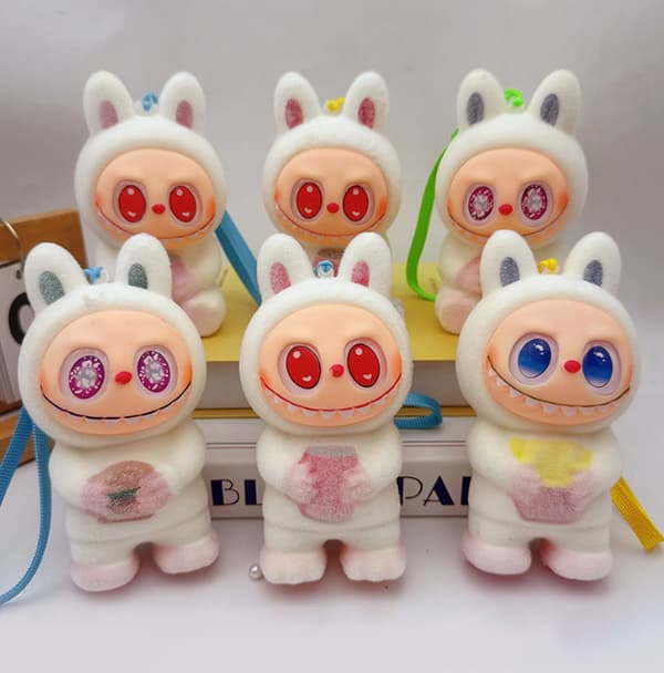 6-pack Vinylfigur Squishy Leksaker Långsamt Stigande Stressleksak White