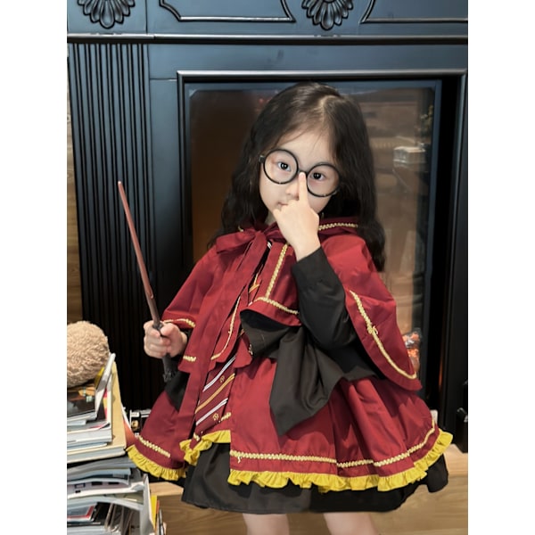 Pige Halloween Harry Potter Kostume Hexe Kjole, Med Sjal 120