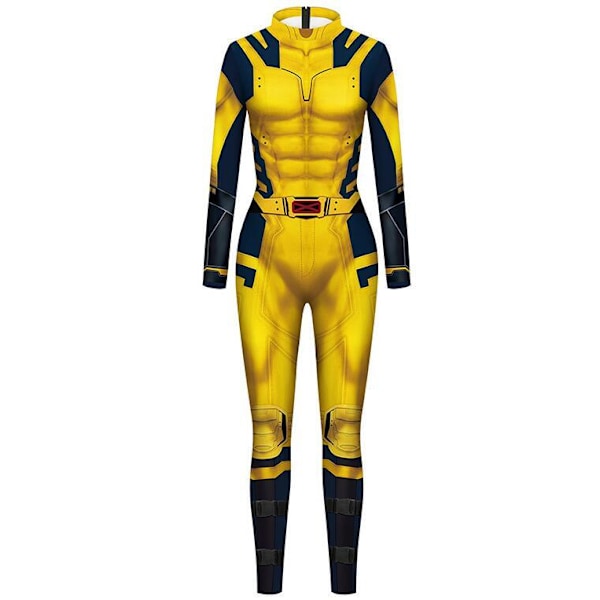 Vuxen Deluxe Deadpool Halloween Kostym, Superhjälte Halloween Kostym för Män yellow M