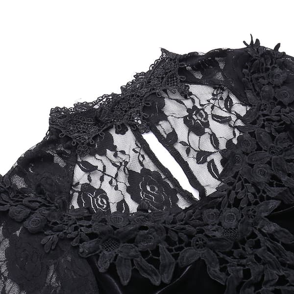 Gotisk Slim Lace Lång Goth Klänning Kläder XXL