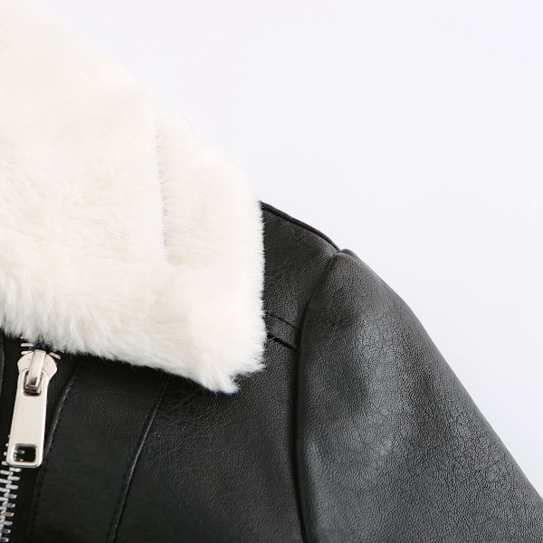 Läder Sherpa Jacka Dam, Lammskinns Pälsjackor black M