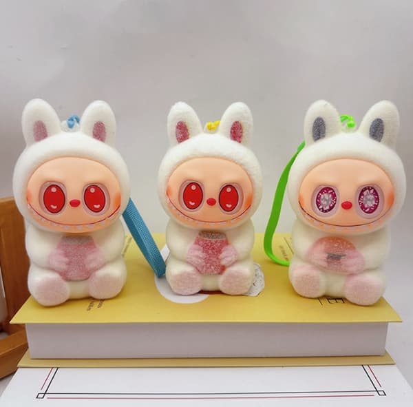 6-pack Vinylfigur Squishy Leksaker Långsamt Stigande Stressleksak White